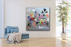 " CREATION OF THOUGHTS" PAINTING DISPLAYED IN A VIRTUAL ROOM