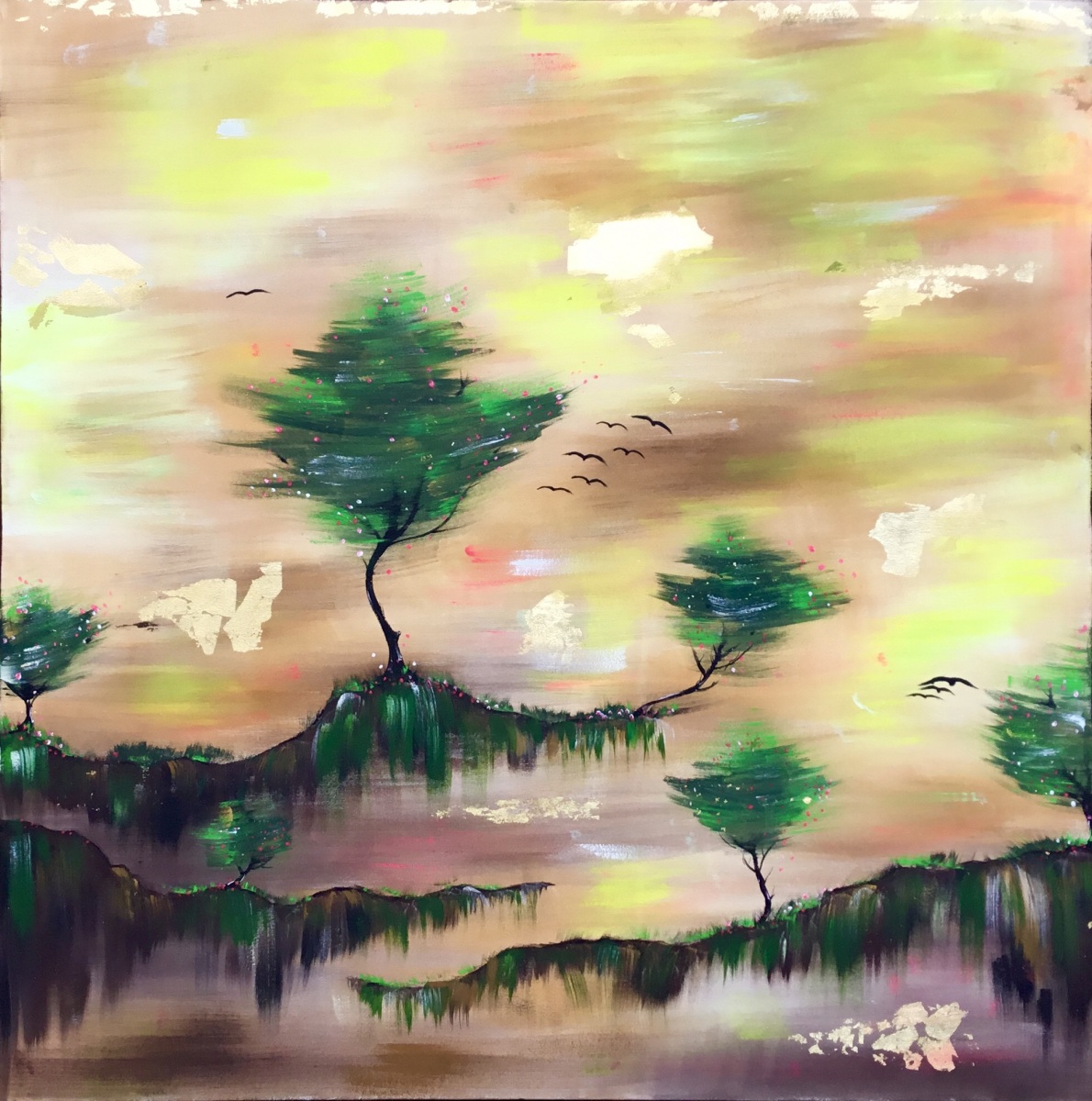 " DREAMLAD" - a landscape painting , large size, acrylics on canvas.