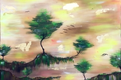 " DREAMLAD" - a landscape painting , large size, acrylics on canvas.
