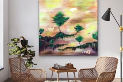 "DREAMLAND" paintng displayed in a virtual room