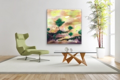 "DREAMLAND" painting  displayed in a virtual room