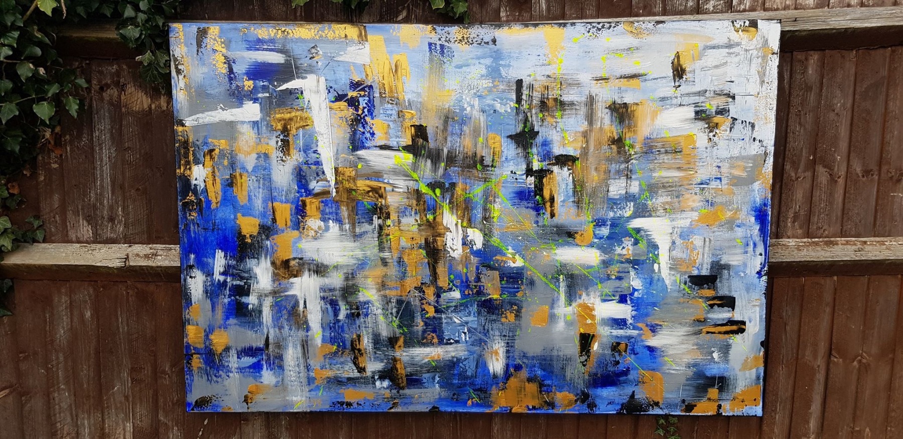 " GOLDEN RAIN " abstract painting